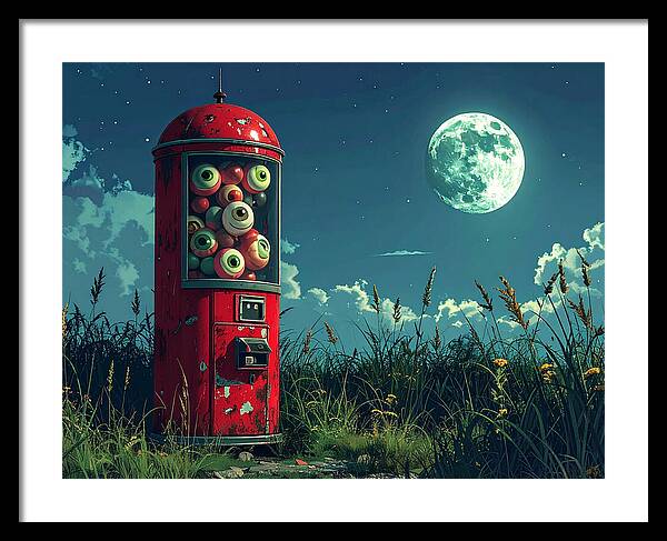 Eerie Eyeball Vending Machine - Framed Print