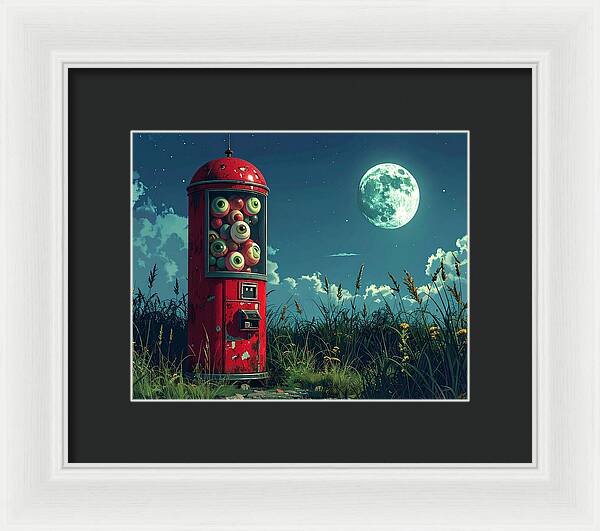 Eerie Eyeball Vending Machine - Framed Print