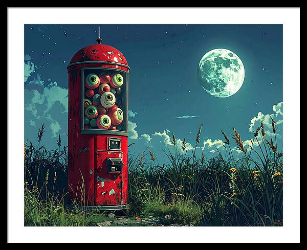 Eerie Eyeball Vending Machine - Framed Print