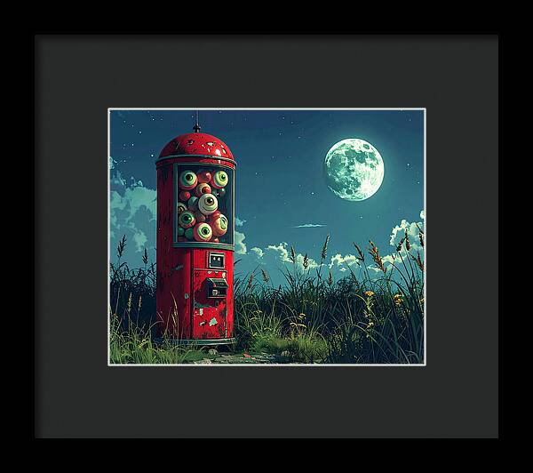 Eerie Eyeball Vending Machine - Framed Print