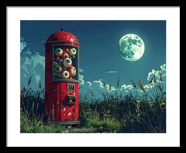 Eerie Eyeball Vending Machine - Framed Print