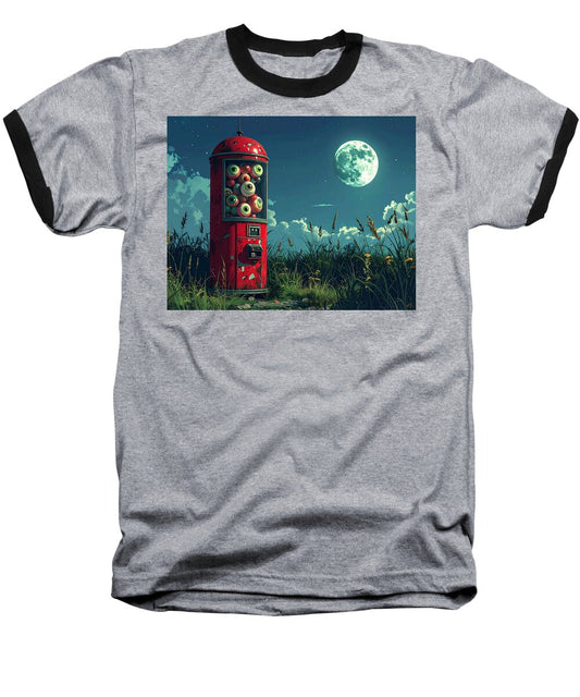 Eerie Eyeball Vending Machine - Baseball T-Shirt