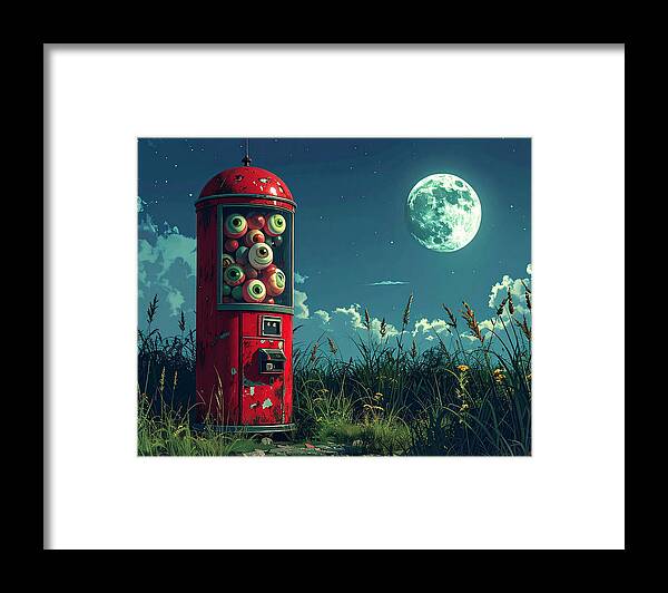 Eerie Eyeball Vending Machine - Framed Print