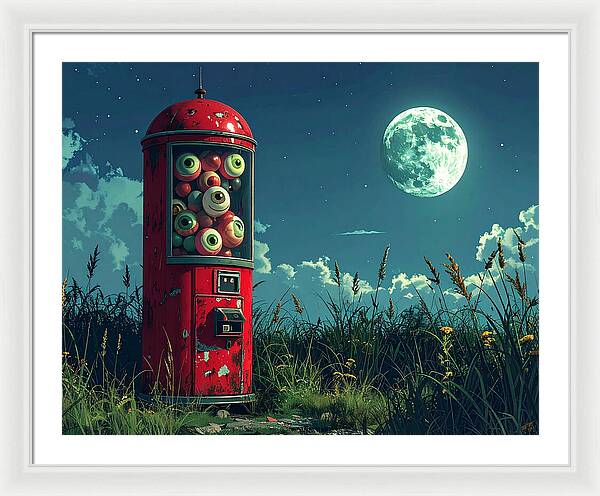 Eerie Eyeball Vending Machine - Framed Print