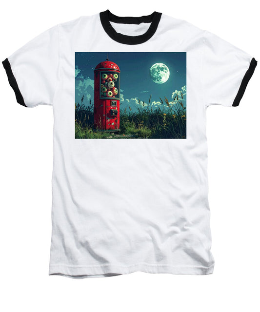 Eerie Eyeball Vending Machine - Baseball T-Shirt