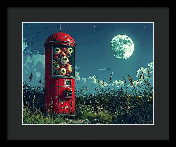 Eerie Eyeball Vending Machine - Framed Print
