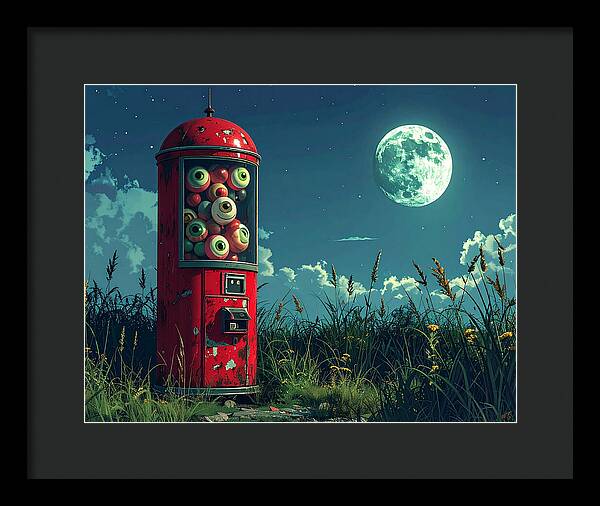 Eerie Eyeball Vending Machine - Framed Print