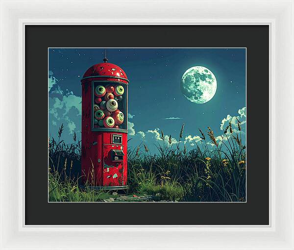 Eerie Eyeball Vending Machine - Framed Print