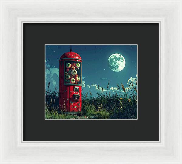 Eerie Eyeball Vending Machine - Framed Print