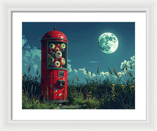 Eerie Eyeball Vending Machine - Framed Print