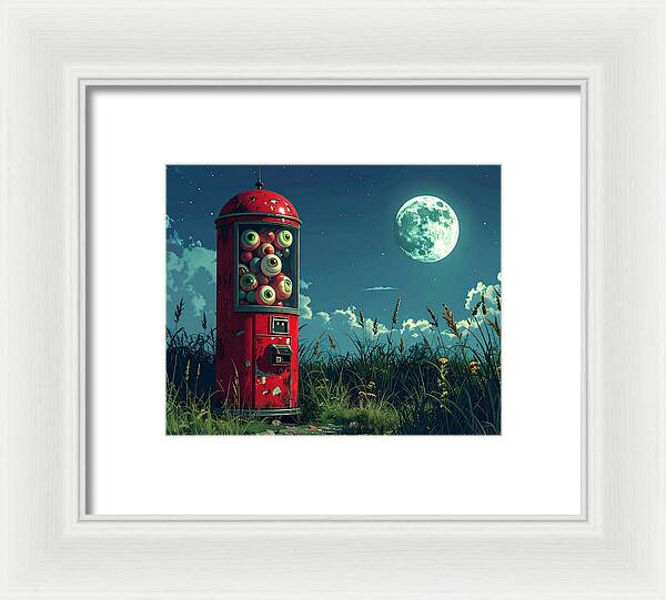 Eerie Eyeball Vending Machine - Framed Print