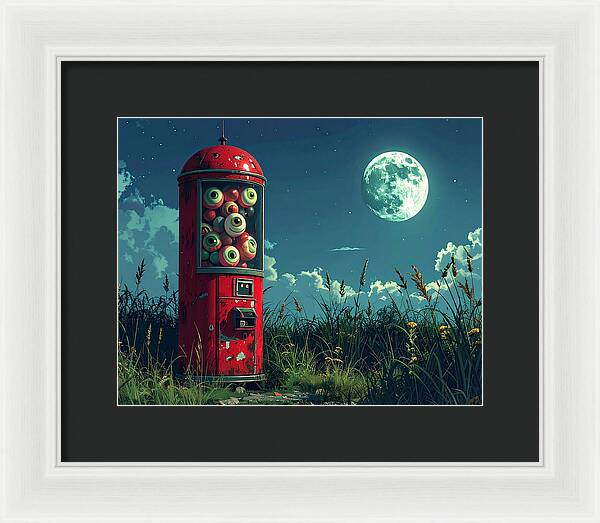 Eerie Eyeball Vending Machine - Framed Print
