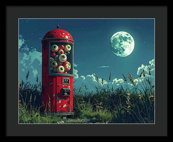 Eerie Eyeball Vending Machine - Framed Print