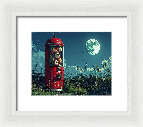 Eerie Eyeball Vending Machine - Framed Print