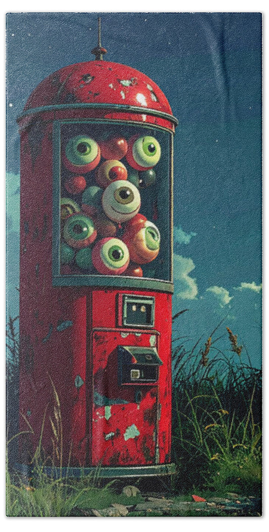 Eerie Eyeball Vending Machine - Beach Towel