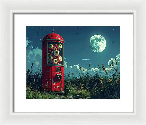 Eerie Eyeball Vending Machine - Framed Print