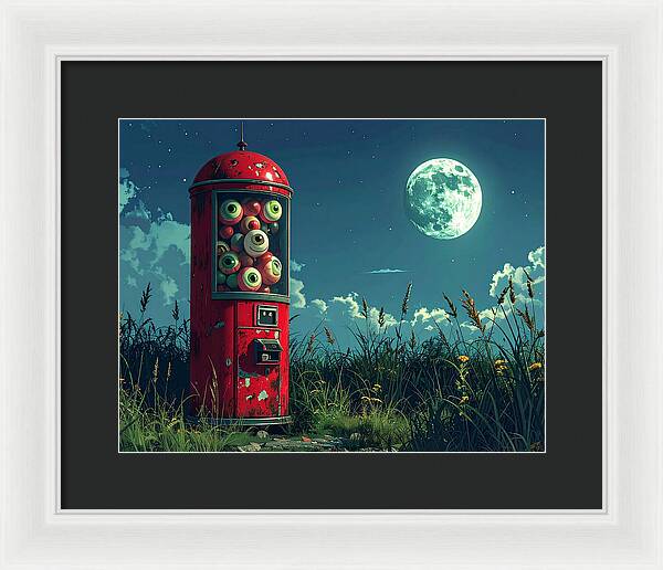 Eerie Eyeball Vending Machine - Framed Print