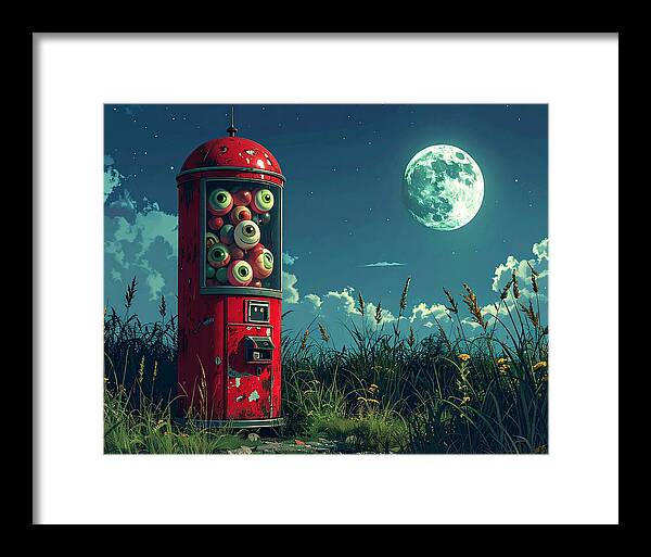 Eerie Eyeball Vending Machine - Framed Print