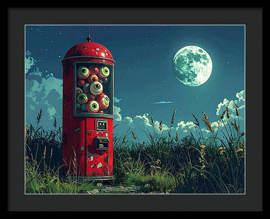 Eerie Eyeball Vending Machine - Framed Print