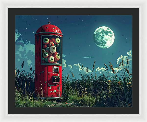Eerie Eyeball Vending Machine - Framed Print