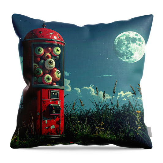 Eerie Eyeball Vending Machine - Throw Pillow