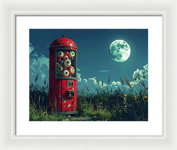 Eerie Eyeball Vending Machine - Framed Print