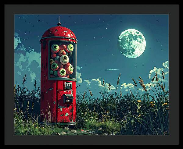 Eerie Eyeball Vending Machine - Framed Print