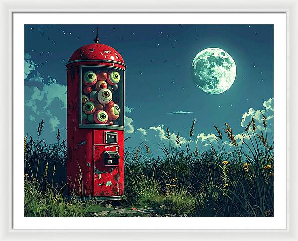 Eerie Eyeball Vending Machine - Framed Print