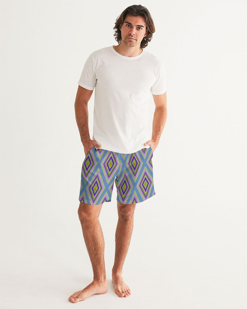 Colorful diamonds Variation 2 Men's All-Over Print Swim Trunk