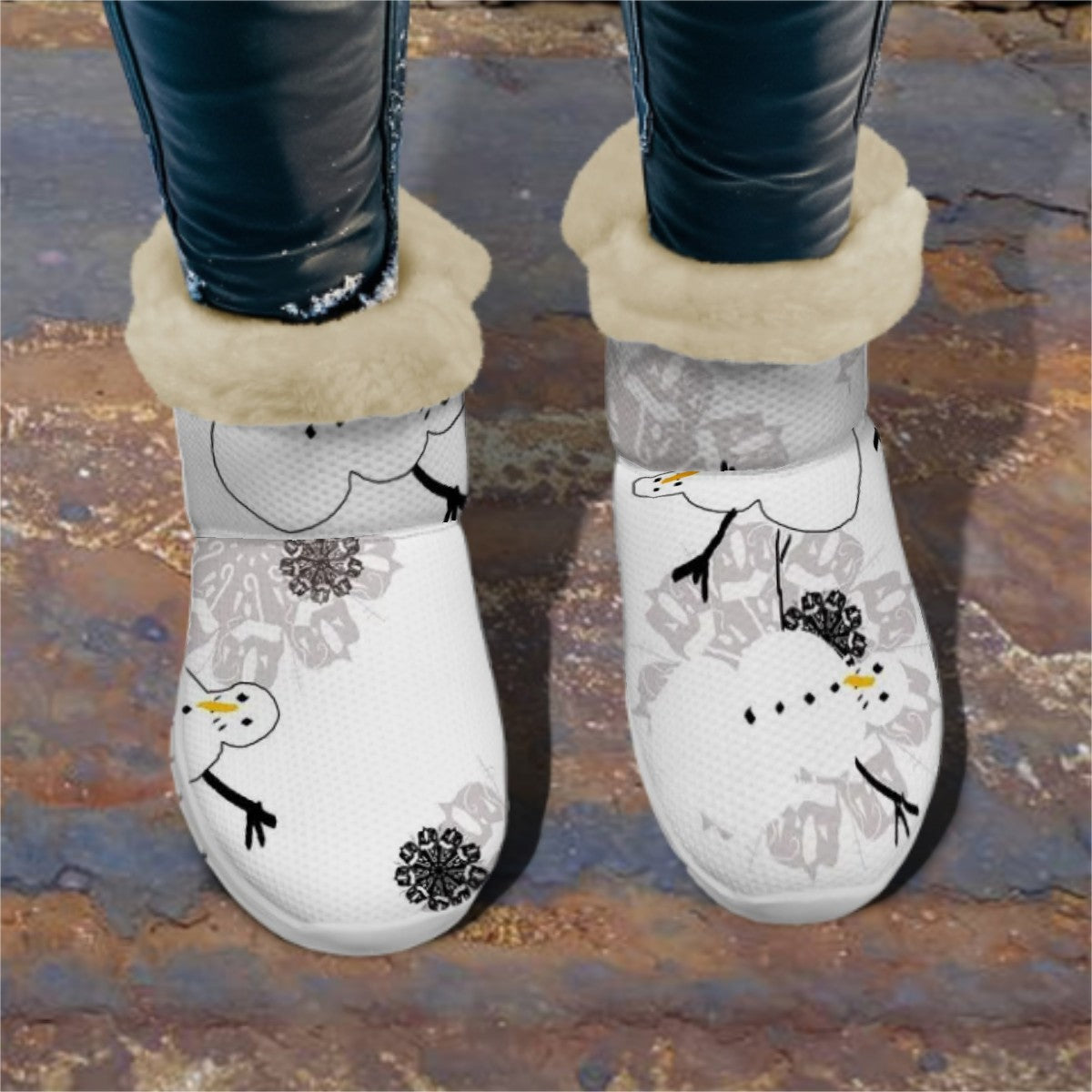 Snow Boots Snowman Pattern
