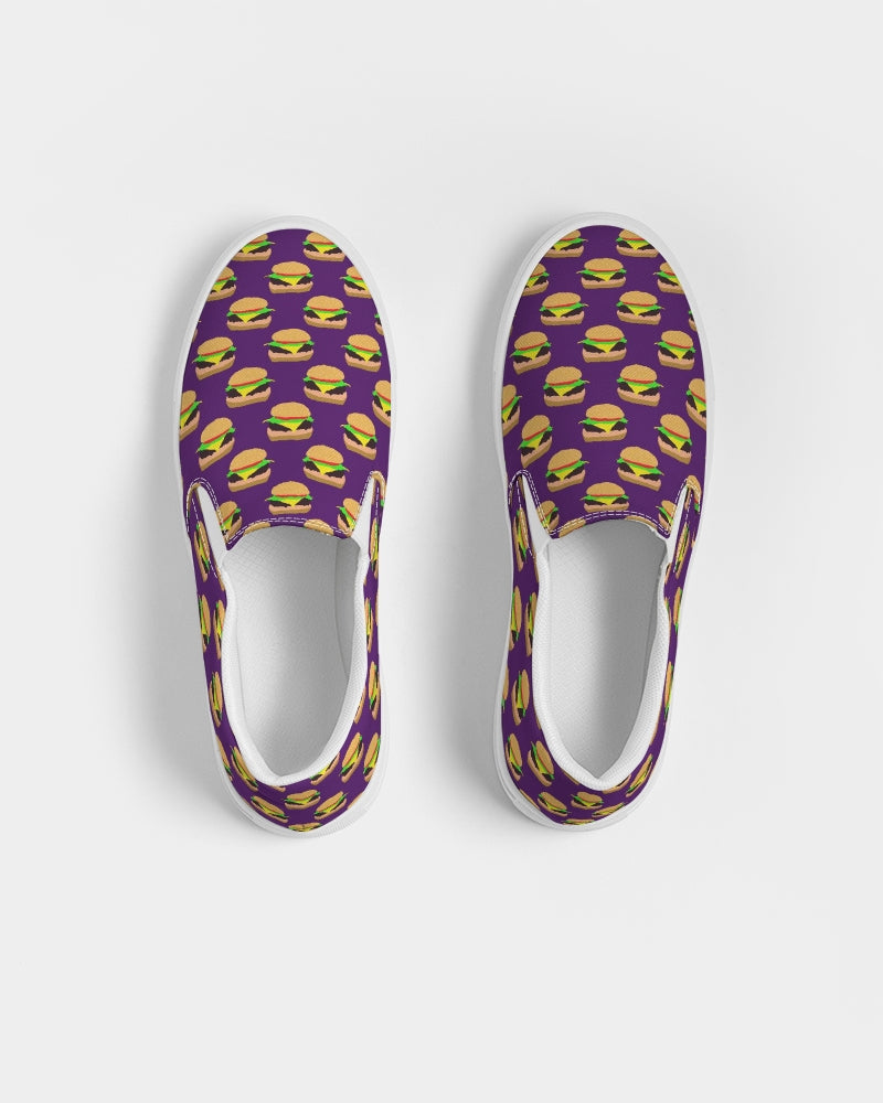 Cheeseburger Pattern Women's Slip-On Canvas Shoe