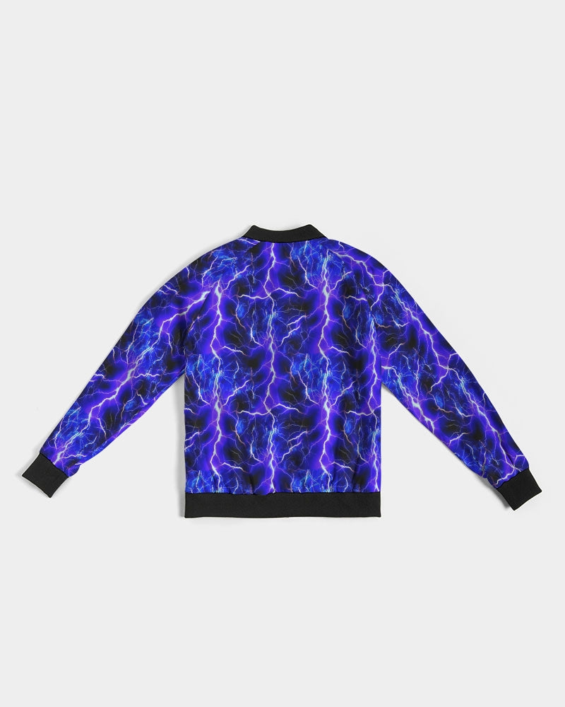 Blue Lightning Women's All-Over Print Bomber Jacket