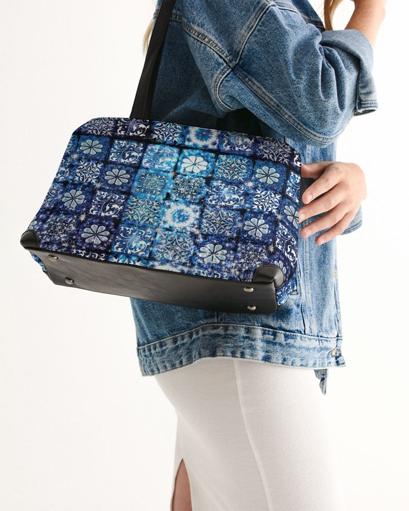 Blue Ice Crystals Motif Shoulder Bag