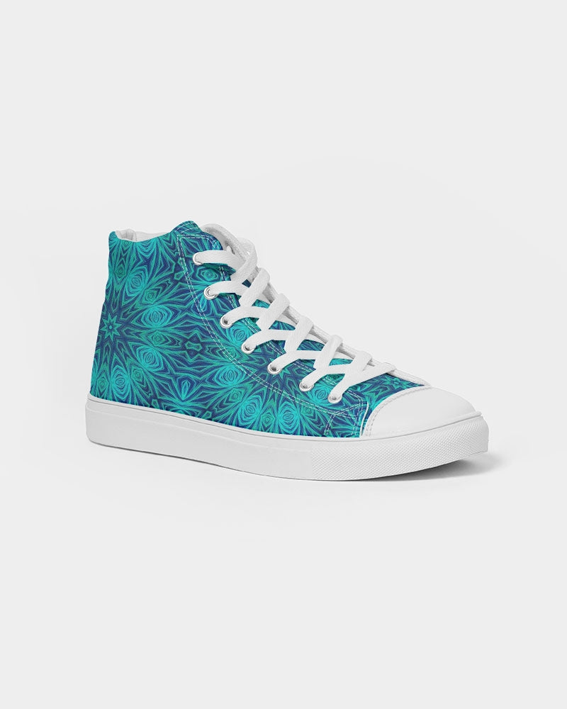 Blue Ice Kaleidoscope Women's Hightop Canvas Shoe