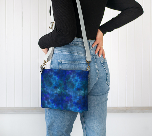 Blue Dragon Scales Vegan Crossbody Purse