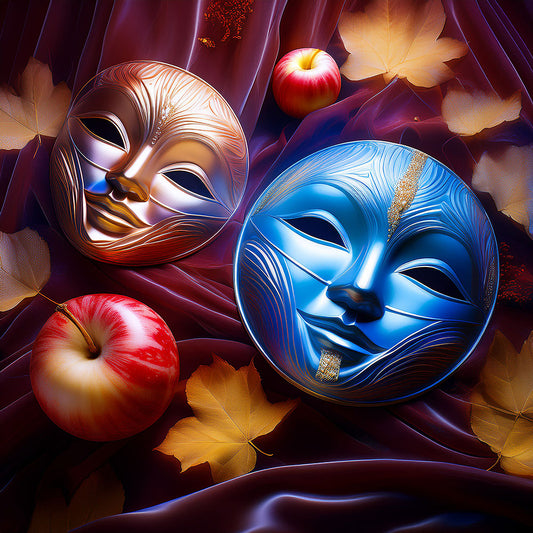 Fall Theater Masks Digital Image Download