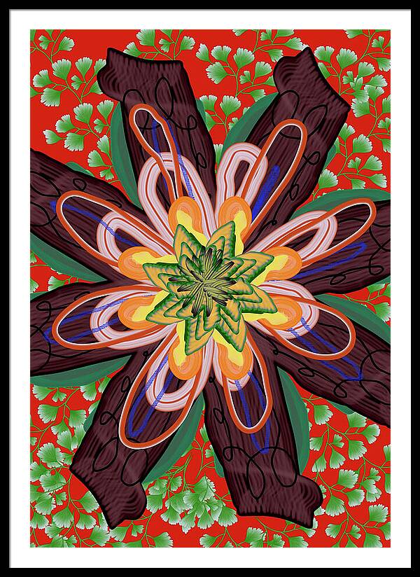 Fantasy Flower No 6 - Framed Print