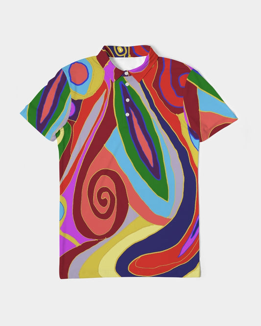 May Afternoon Men's All-Over Print Slim Fit Short Sleeve Polo