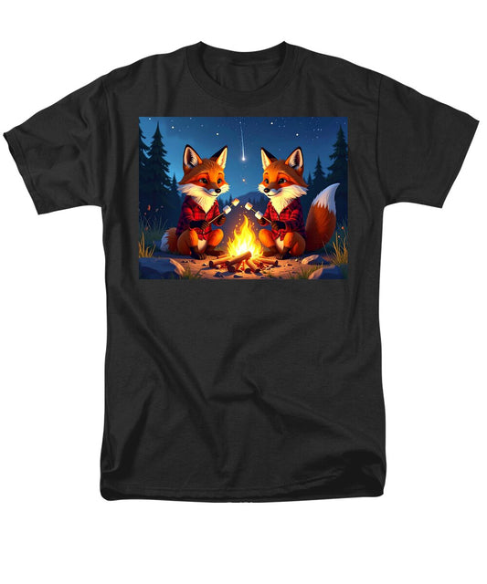 Foxes Toasting Marshmallows Under the Stars - Men's T-Shirt  (Regular Fit)