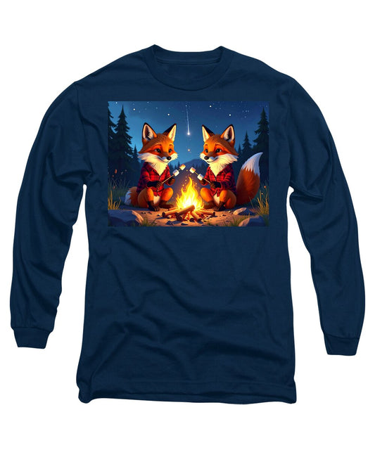Foxes Toasting Marshmallows Under the Stars - Long Sleeve T-Shirt