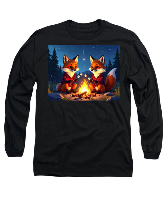 Foxes Toasting Marshmallows Under the Stars - Long Sleeve T-Shirt