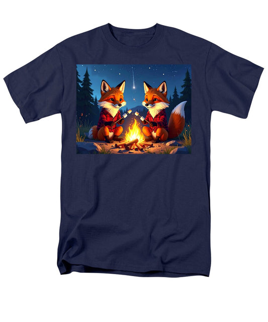 Foxes Toasting Marshmallows Under the Stars - Men's T-Shirt  (Regular Fit)