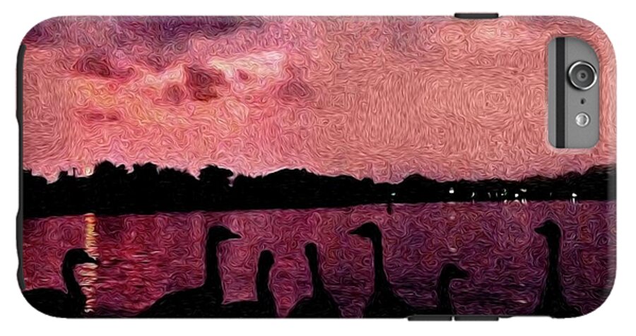 Geese At Sunset - Phone Case