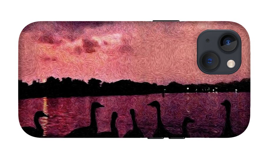 Geese At Sunset - Phone Case