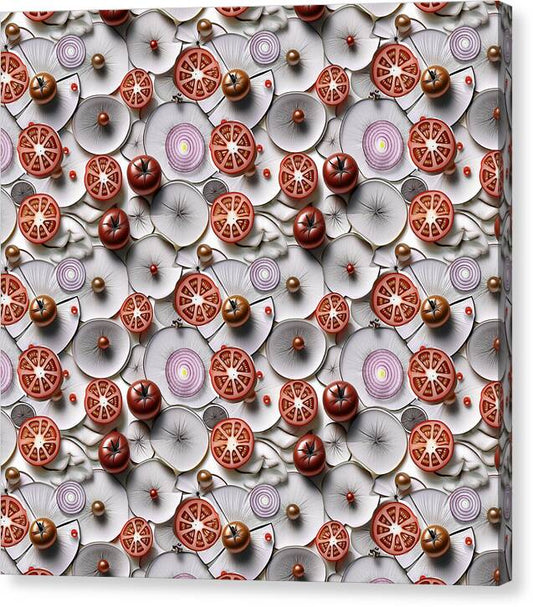 Geometric Food Pattern Design - Canvas Print