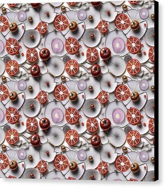 Geometric Food Pattern Design - Canvas Print