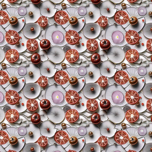 Geometric Food Pattern Design - Art Print