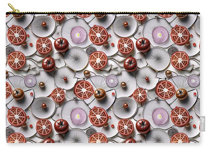 Geometric Food Pattern Design - Zip Pouch