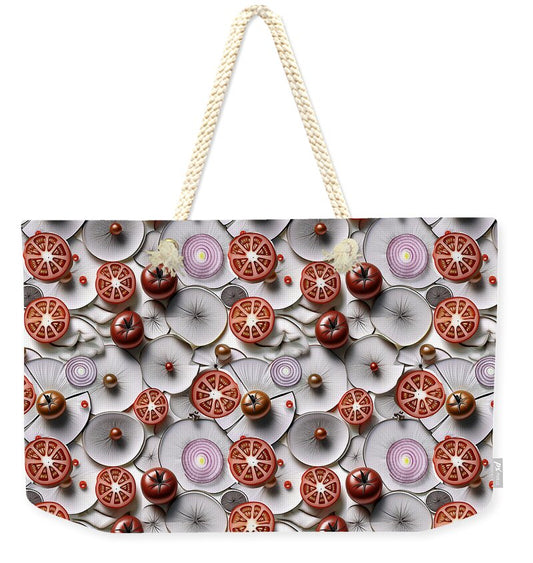 Geometric Food Pattern Design - Weekender Tote Bag