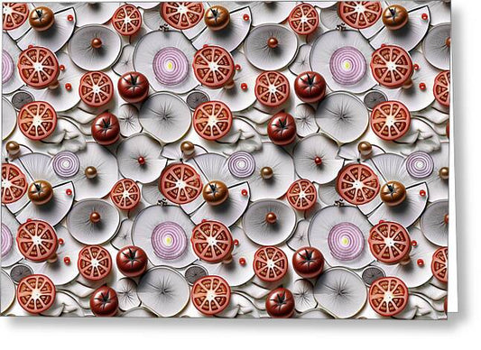 Geometric Food Pattern Design - Greeting Card